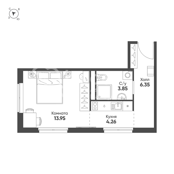 Студия в новостройке, 28 кв.м., Московский район, Московское ш.